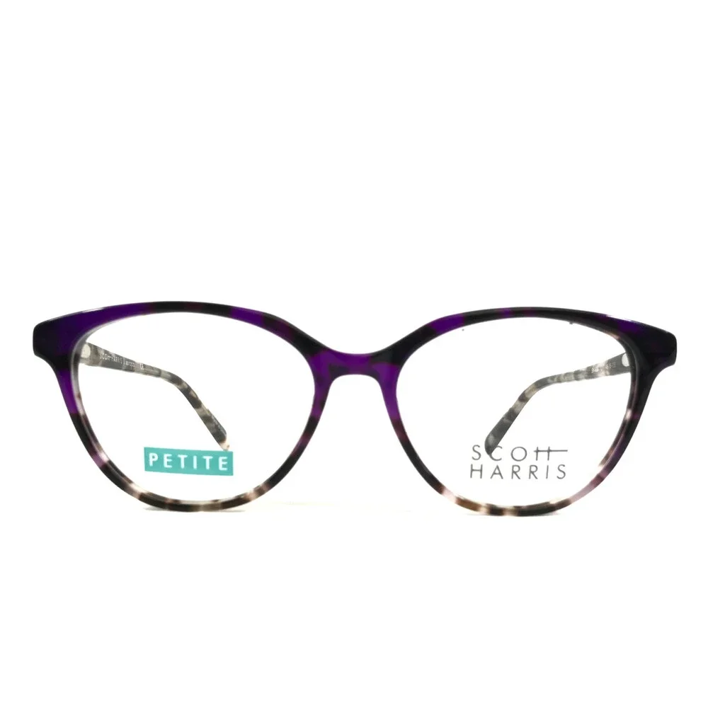 Scott Harris Petite Eyeglasses Frame SH-686 C1 Plum Tortoise Cat Eye 48-15-135